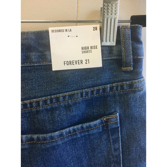 Forever 21 High Rise Denim Shorts NWT Size 28 NEW - Picture 8 of 11